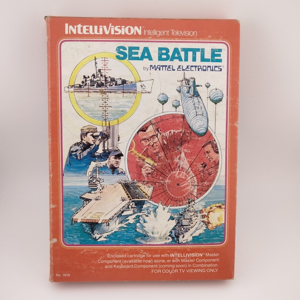 Sea Battle & Snafu (Mattel Intellivision, 1980) w/Manual,‎ Overlays